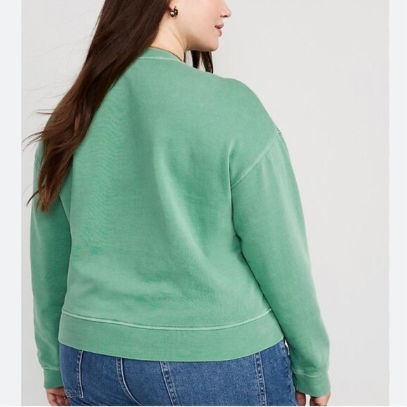 Old Navy Cropped French Terry Sweatshirt Dropped Shoulders Plus Size 4X - Picture 4 of 10